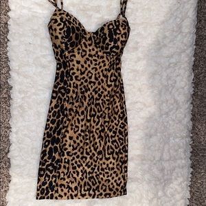 Cheetah print dress.